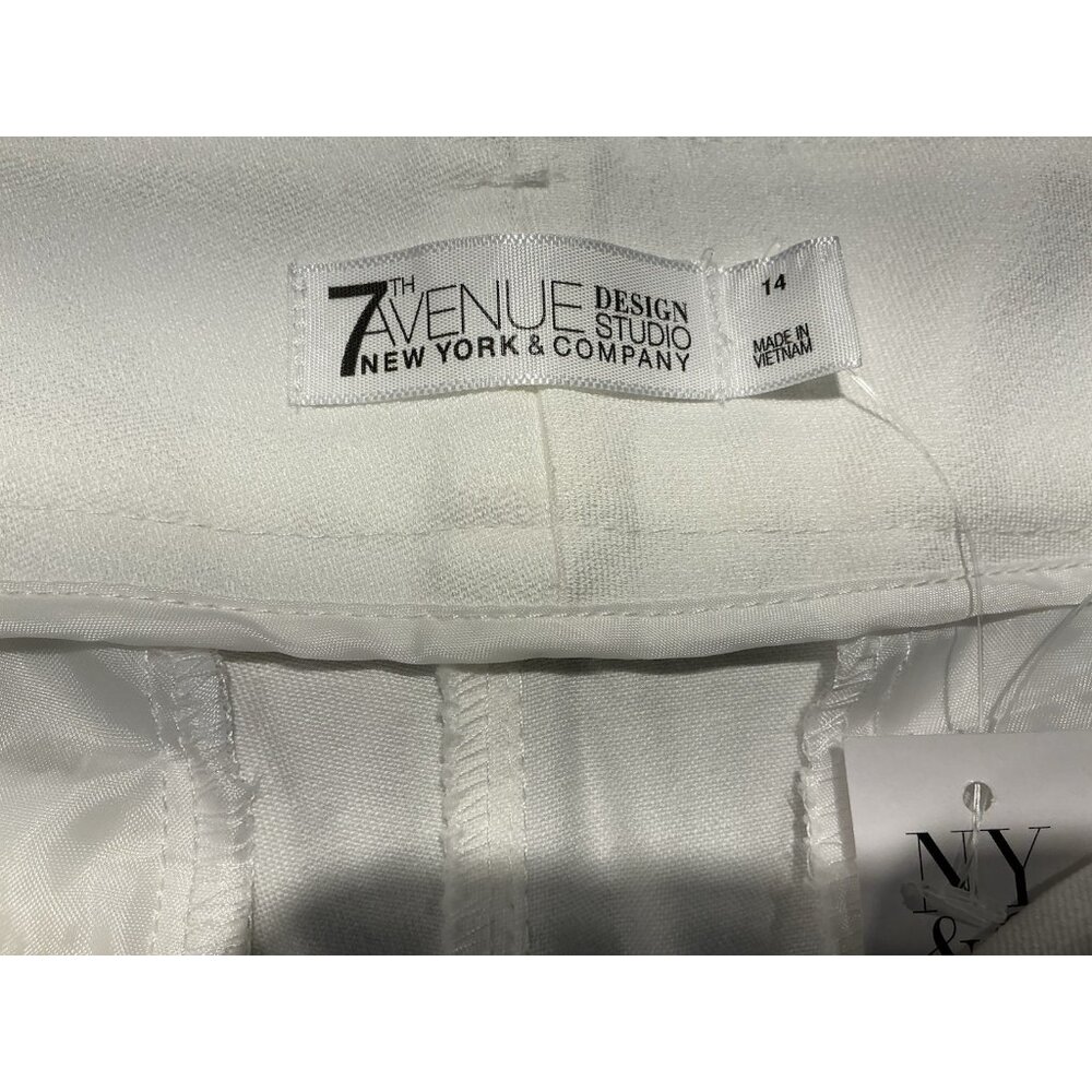 New York & Company Audrey Slim Leg Crop Women's 4 Way Stretch Size 14 White NWT - Picture 8 of 12